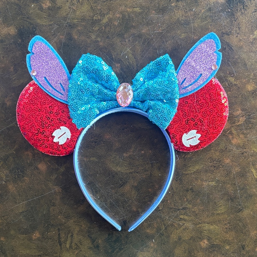 Sequin Mouse Ears Headband with Bow
